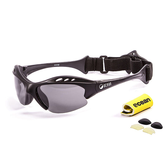 MAURICIO Polarized Sunglasses Kiteboarding Surf Water Sports (Frame Matte Black, Lens Smoke)